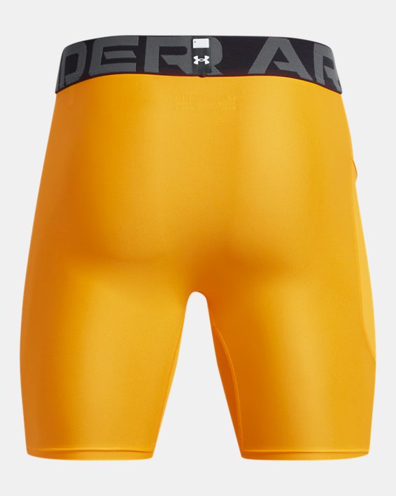 Men's HeatGear® Armour Compression Shorts, Yellow, pdpMainDesktop image number 5